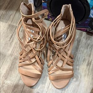 INC International Concepts Tan Strappy Heels